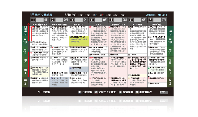 データ放送・双方向番組・電子番組表（EPG）に対応